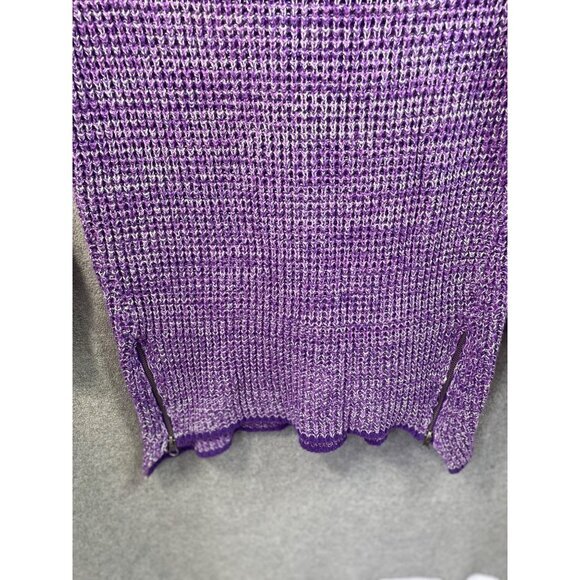 D.Co Womens Purple Knit Sweater With Zipper Detail Size S Cozy &‎ Stylish - Picture 4 of 11